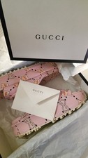 ORIGINALE Gucci GG Animal Print Rubber Slide Rosa (Donna) - Taglia 38