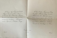 PARTECIPAZIONI NOZZE NOLA 1911 CONTESSA FAUZONE NUCETTO VITALE GENERALE NAVALE