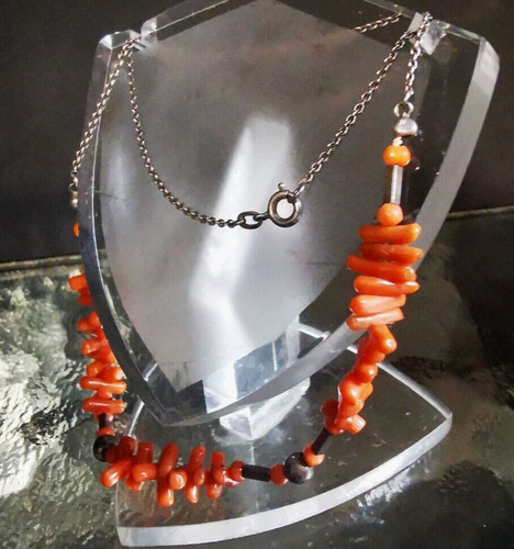 Collana argento 800 corallo