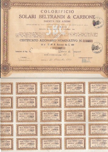 Certificato azionario - certificato,