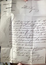 PIEGO DI LETTERA VITERBO DEPOSITO CASSA CAMERALE MANDATO A FAVORE COMUNE1869-692