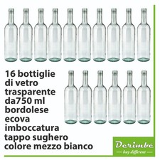 16 BOTTIGLIE BORDOLESE - VETRO TRASPARENTE LT 0,75 ecova