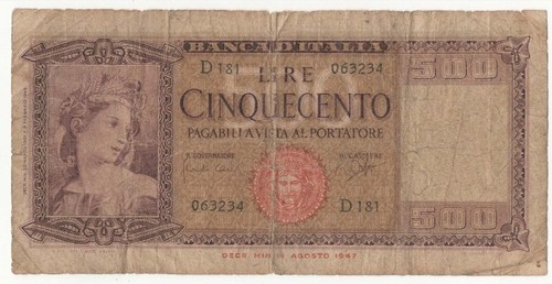 500 lire ornata - 500, spighe