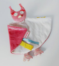 Doudou plat chouette rose - doudou,