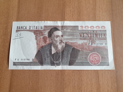Banconota 20000 lire tiziano - banconota,