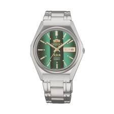 Orologio NOS ORIENT Tristar DayDate quadrante verde 36 mm SAB06005F Made in J...