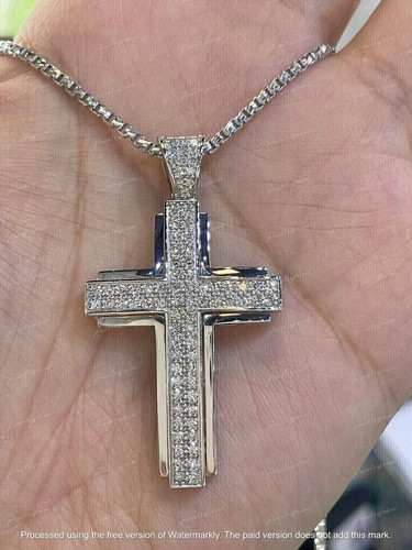 Ciondolo croce uomo diamante
