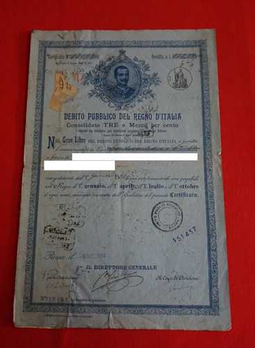 Debito pubblico del regno - debito,