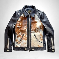 Giubbotto giacca pelle cavallino nuova Guendj milano taglia 44