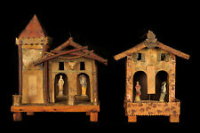 Raro Antica Coppia Di Hygromètres, Arte Popolare Verso 1900 / Strumento Misura