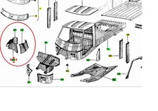 PARTE ANTERIORE VANO CABINA ORIGINALE 2507755 PER APE CAR P2 P3 220 1978-1985