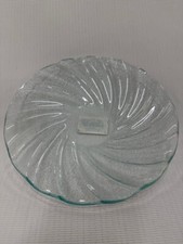 VASSOIO PIATTO IN VETRO DA DECORARE TONDO CON ONDE KG56