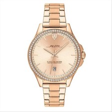 Orologio Donna Solo Tempo FERRARI 820029 Acciaio PVD Rosè Cristalli 