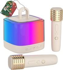 Set Autoportante Portatile Bluetooth Karaoke Per Bambini 2 Microfoni 🎤 Luci LED