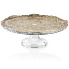 IVV ALZATA PORTADOLCI CON PIATTO 32 CM IN VETRO DECORATO - DIAMANTE' 