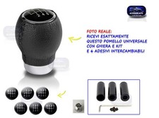 Pomello Cambio Pelle Universale leva 5 e 6 marce auto nero kit tuning per marce