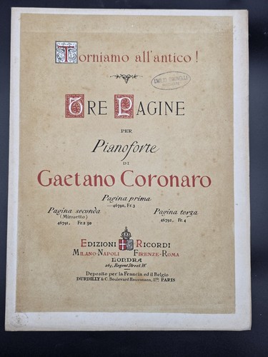 Antico spartito musicale - antico,
