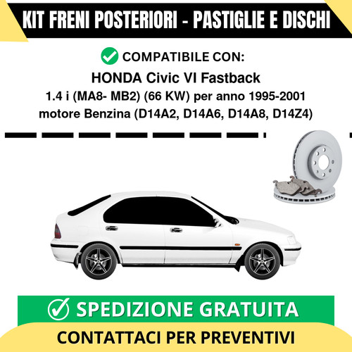 Kit freni posteriori per - freni, honda