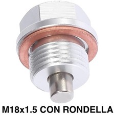 TAPPO SCARICO COPPA OLIO MOTORE MOTO AUTO VITE DADO MAGNETICO M18x1.5 RONDELLA