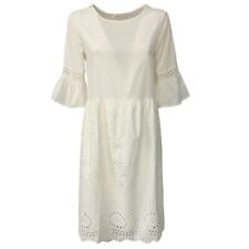 Abito bianco sangallo LA FEE MARABOUTEE mod FC3432 100% cotone MADE IN ITALY 