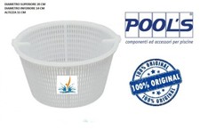 CESTELLO DI RICAMBIO PER SKIMMER PISCINA POOL'S - IN POLIETILENE BIANCO
