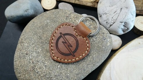 Handmade leather key fob cute - key,