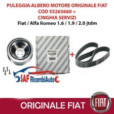 PULEGGIA ALBERO MOTORE ORIGINALE + CINGHIA SERVIZI FIAT DOBLO 1.6 MULTIJET