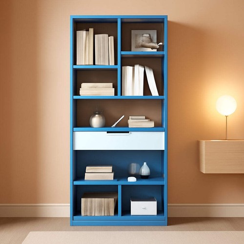 Libreria legno blu - libreria, in
