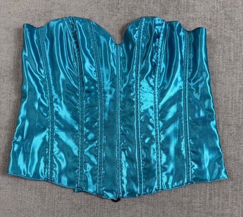 Top corsetto tesa teal raso - top,