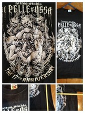 t shirt Pelle Rossa Tattoo Studio 17' Anniversary - Size M - Metal Gotico Punk 