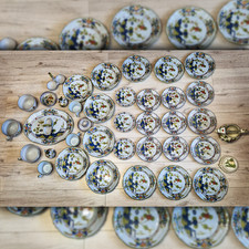 Set piatti ceramica vintage Faenza Italia Garofano 1963 45 pezzi piatti ciotole