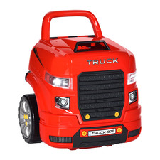 HOMCOM Officina Camion Giocattolo con Motore 61 Accessori per Bambini 3-5 Anni