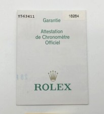 ROLEX Guarantee Warranty Paper Booklet Datejust Turnograph 16264 / Y563411