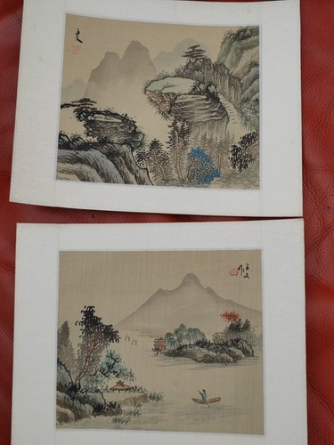 Dipinti asiatici seta con - 2,
