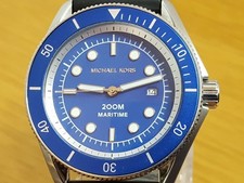 Orologio Uomo Michael Kors Maritime MK9160 200m Subacqueo Quadrante Rotante Lume Blu