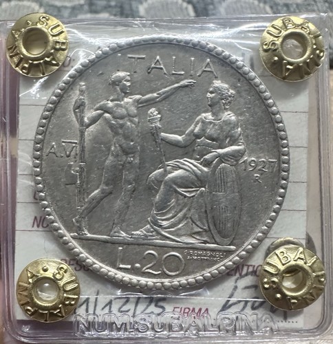 Moneta regno italia lire - d'italia, 20