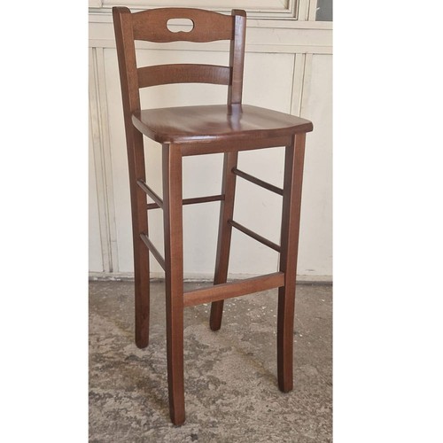 Sgabello legno noce scuro - in,