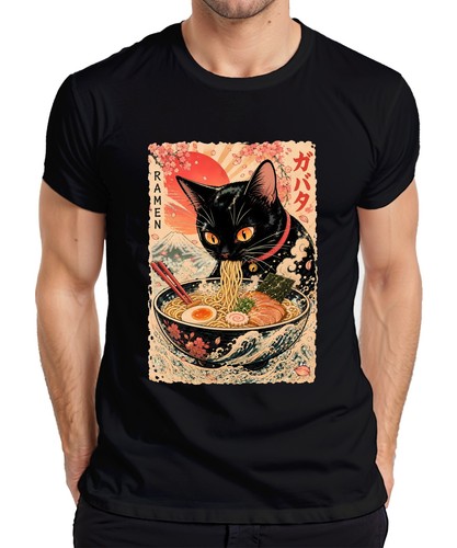 Shirt uomo ramen - ramen, nero