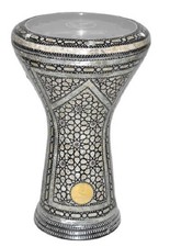 Tamburo Darbuka Doumbek intarsiato madreperla di Gawharet El Fan Black Draco 17"