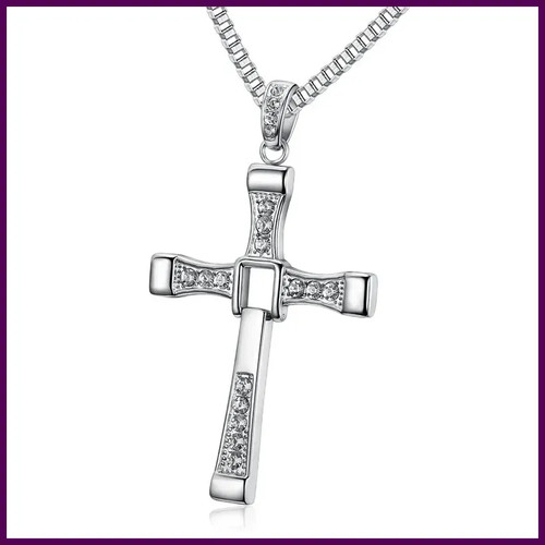 Croce strass acciaio - , inox