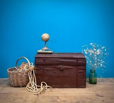 BAULE DA VIAGGIO INIZI 900 FORZIERE FRIULI CARNIA MONTAGNA CHALET LEGNAIA CASSA