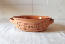 Tegame basso due manici collezione Pasquinucci coccio terracotta marrone cm.22