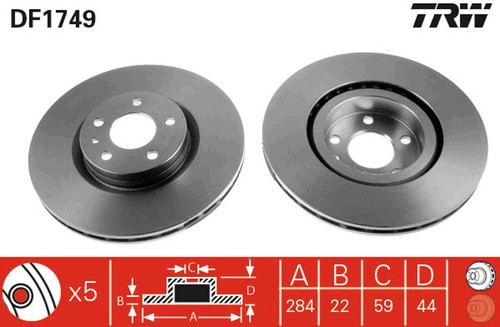 Set freni disco - trw, df1749