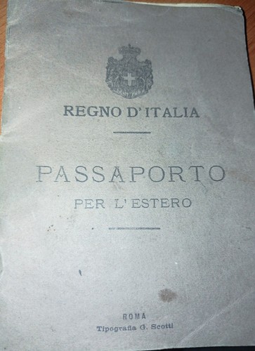 Documento epoca passaporto - documento, d'epoca-passaporto