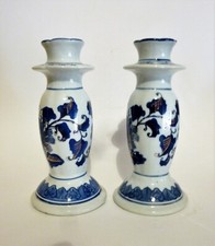 COPPIA DI PORTACANDELE IN PORCELLANA "VENETIAN LAGOON"