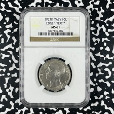 1927-R Italy 10 Lire NGC MS61