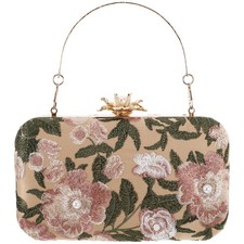  Borsa a mano con ricamo motivo floreale Pochette da sera da donna Borsa a mano
