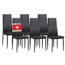 Albatros 2698 MILANO Sedie da pranzo in Finta Pelle Nero Set di 6