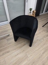 POLTRONA SEDIA VELLUTO NERO TRAPUNTATA NERO SALOTTO SALA PRANZO CAMERA UFFICIO