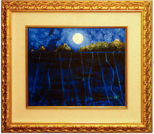 VACCARONE FRANCESCO QUADRO 24x18 OLIO SU TELA MARE NOSTRUM NOTTURNO 1988